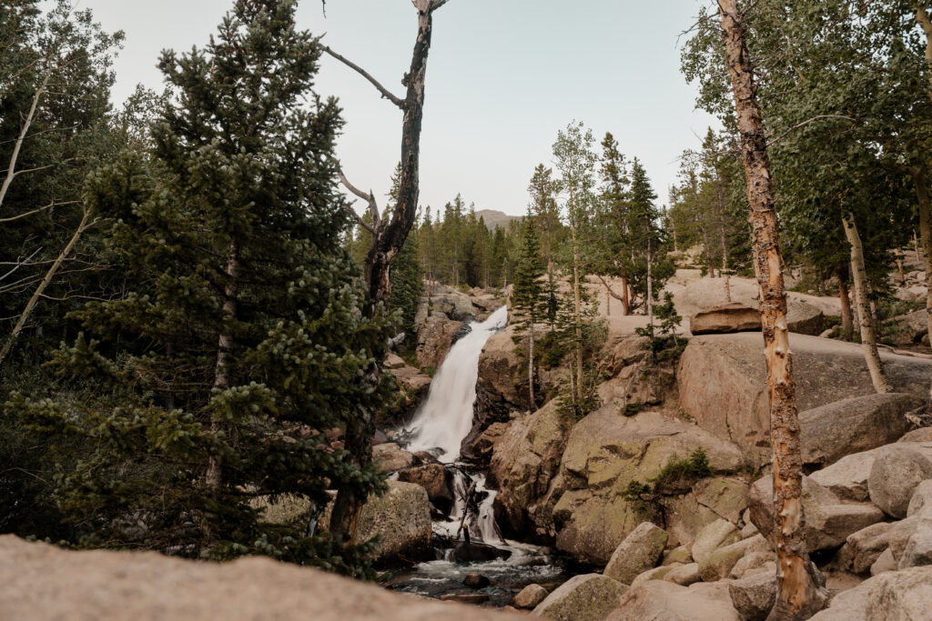 Waterfalls at Rocky Mountain National Park elopement